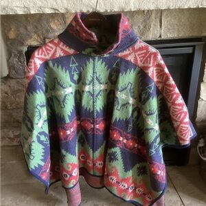 Ralph Lauren Multicolor Geometric Poncho